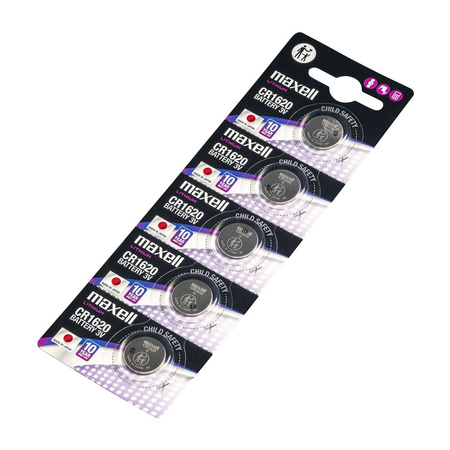Bateria CR1620 3V Maxell Guzikowa Litowa 5 szt Oryginalna 10 LAT NAJNOWSZE
