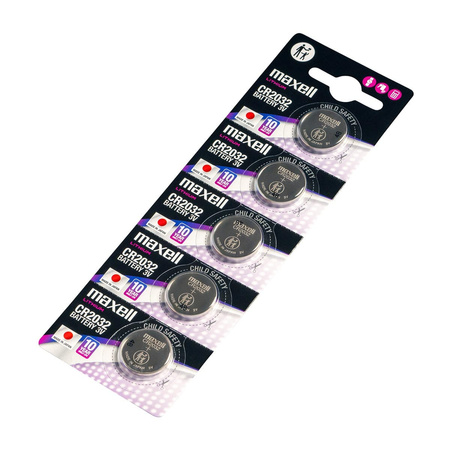 Bateria CR2032 3V Maxell Litowa 5 szt Pilot Oryginalna x5 10 LAT NAJNOWSZE