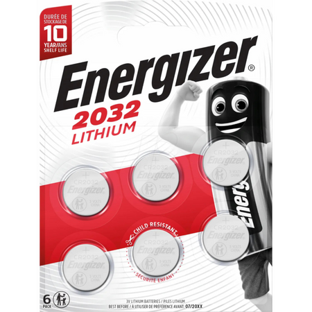 Bateria CR2032 3V Energizer Guzikowa Litowa Zegar Pilot Kalkulator 6 sztuk