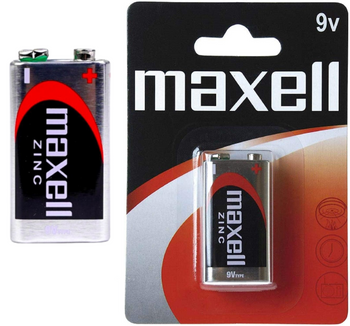 Bateria 9V 6F22 Cynkowa Maxell Zinc 6LR61 R9 Zabawki Pilot 1 sztuka