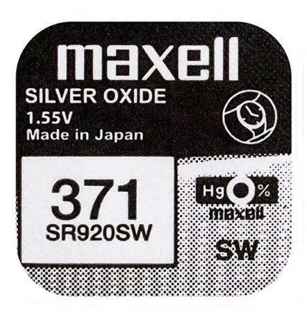 Bateria SR920SW 371 do Zegarka MAXELL Srebrowa Guzikowa 1szt Oryginal 5 LAT