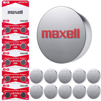 Baterie LR1130 Bateria AG10 LR54 Guzikowa Maxell 1.5V Oryginalna 10szt