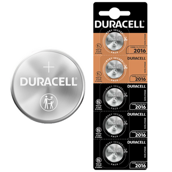 Bateria CR2016 3V Duracell Litowa Pilot Guzikowa Oryginalna 5 sztuk 10 LAT
