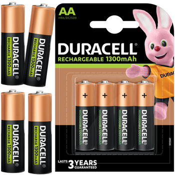 Akumulatorki AA Duracell Recharge R6 1300 mAh 1,2V Ni-MH 4 sztuki