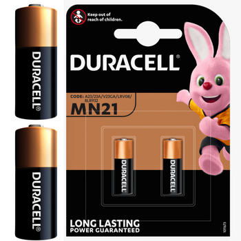 Bateria A23 12V Duracell Alkaliczna do Pilota Bramy Oryginalna 2 szt 5 LAT