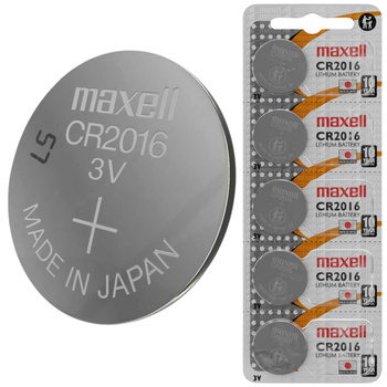 Bateria CR2016 3V Maxell Guzikowa Litowa 5 szt Oryginalna 10 LAT NAJNOWSZE