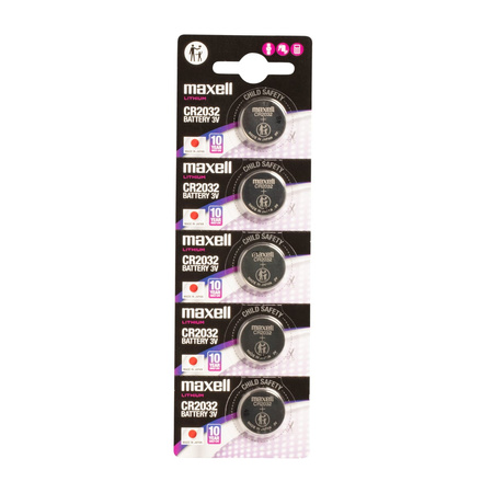 Bateria CR2032 3V Maxell Litowa 5 szt Pilot Oryginalna x5 10 LAT NAJNOWSZE
