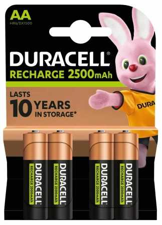 Akumulatorki AA Duracell Recharge R6 2500 mAh 1,2V Ni-MH 4szt 10LAT