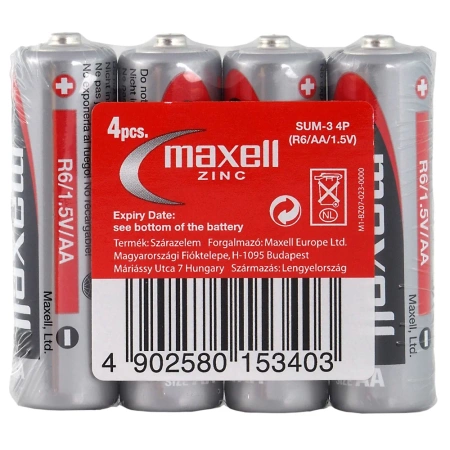 Baterie AA Maxell Zinc Paluszki Cynkowe R6 1.5V Mocne 4 szt Oryginalne