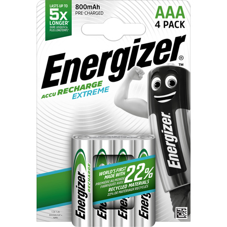 Akumulatorki AAA Energizer Recharge EXTREME R3 800 mAh 1,2V 4 szt
