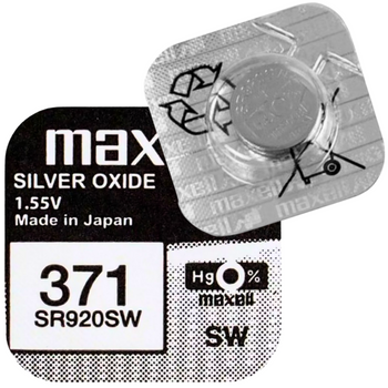 Bateria SR920SW 371 do Zegarka MAXELL Srebrowa Guzikowa 1szt Oryginal 5 LAT