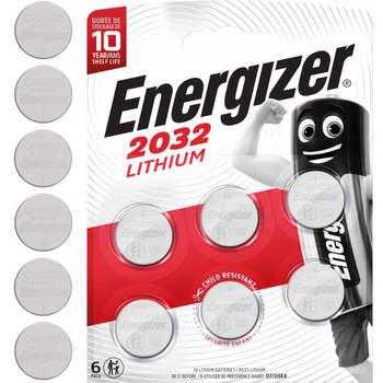 Bateria CR2032 3V Energizer Guzikowa Litowa Zegar Pilot Kalkulator 6 sztuk