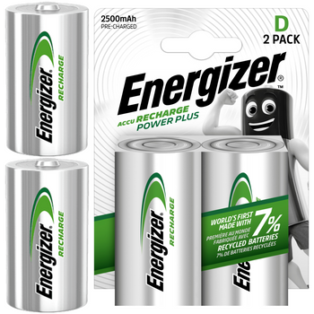 Akumulatorki R20 D Energizer Recharge POWER PLUS 2500 mAh 1,2V 2szt
