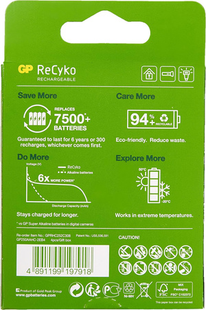 Akumulatorki AA GP ReCyko R6 2450 mAh 1,2V 2500 Series Ni-MH 4 szt
