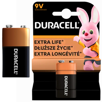 Bateria 9V 6F22 Alkaliczna Duracell 6LR61 R9 Zabawki Pilot 1 sztuka 5 LAT