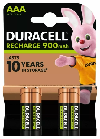 Akumulatorki AAA Duracell Recharge R3 900 mAh 1,2V Ni-MH 4szt 10LAT