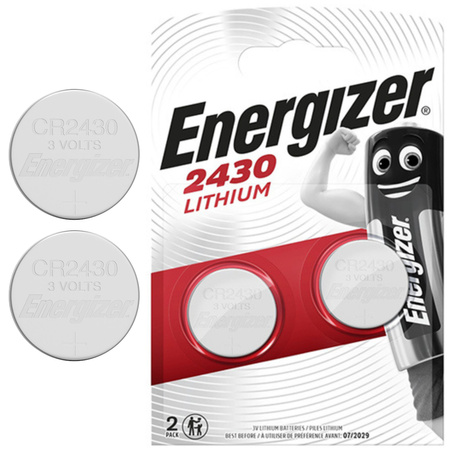 Bateria CR2430 3V Energizer do Kluczyka Litowa Zegar Pilot 2 sztuki 10 LAT