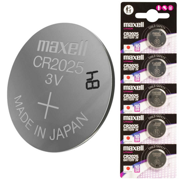 Bateria CR2025 3V Maxell Guzikowa Litowa 5 sztuk Kluczyk Oryginalna 10 LAT