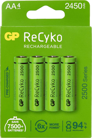 Akumulatorki AA GP ReCyko R6 2450 mAh 1,2V 2500 Series Ni-MH 4 szt